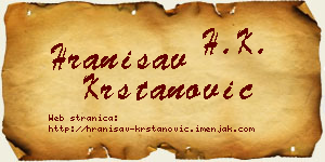 Hranisav Krstanović vizit kartica